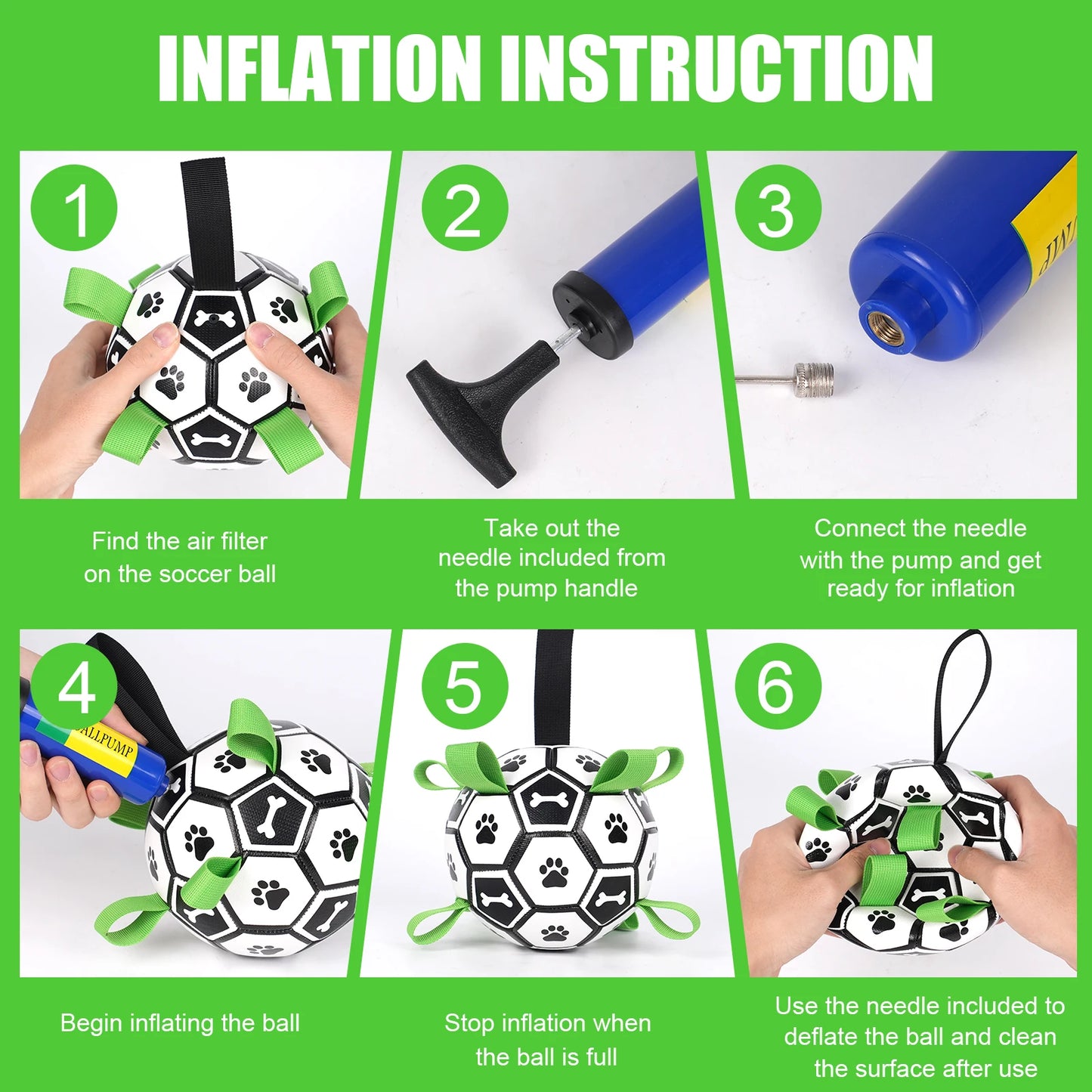 Dog Soccer Ball Tug Toy For Interactive Play And Water