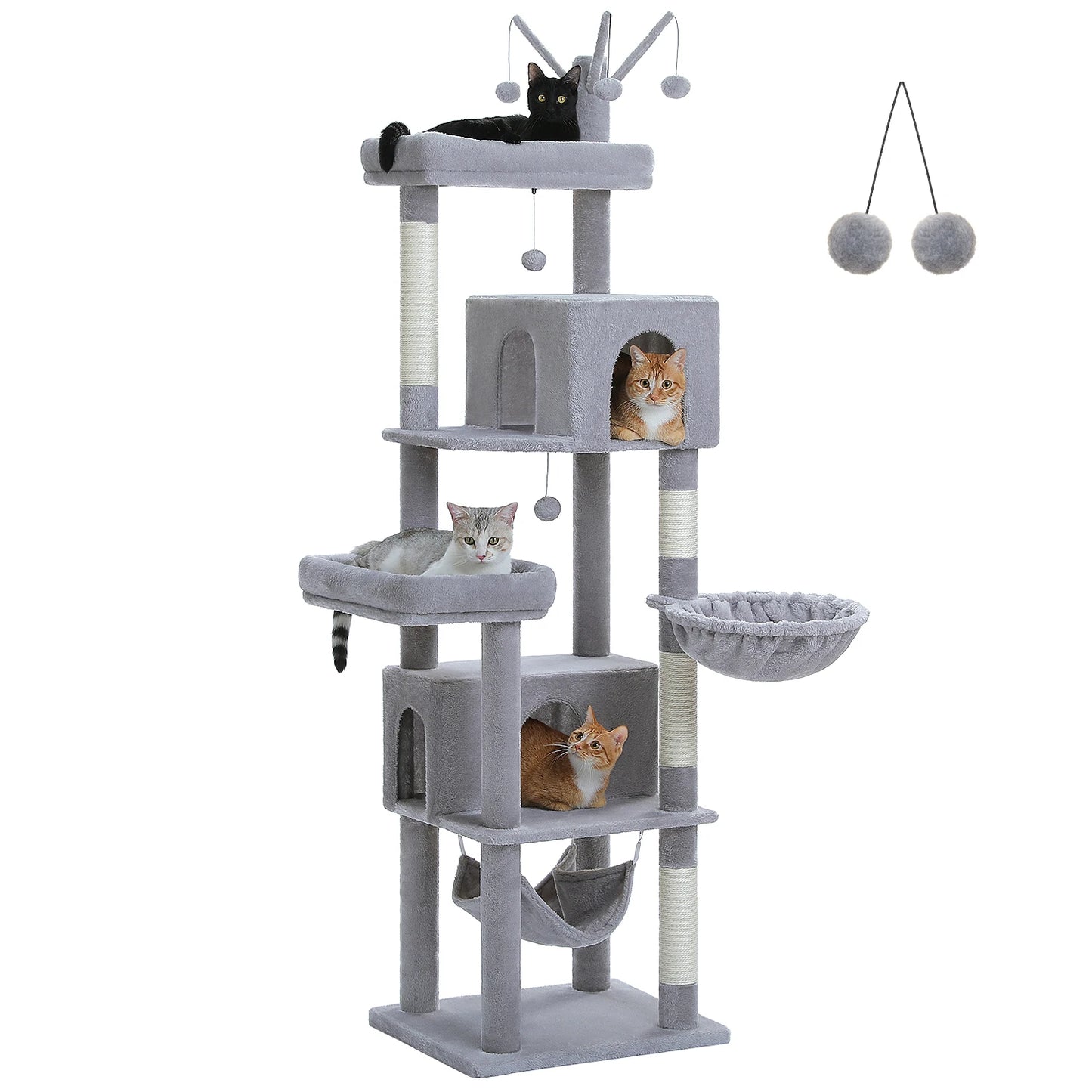 PEQULTICN Large Cat Tree Multi Level Tower With Hammocks
