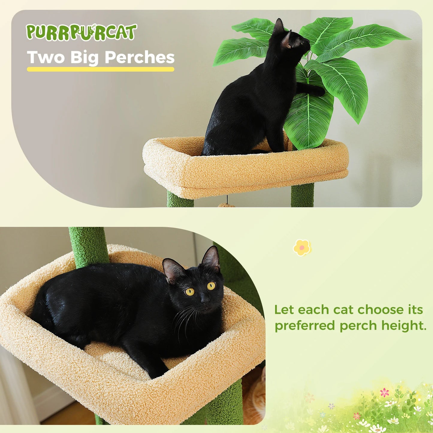PEQULTICN Large Cat Tree Multi Level Tower With Hammocks