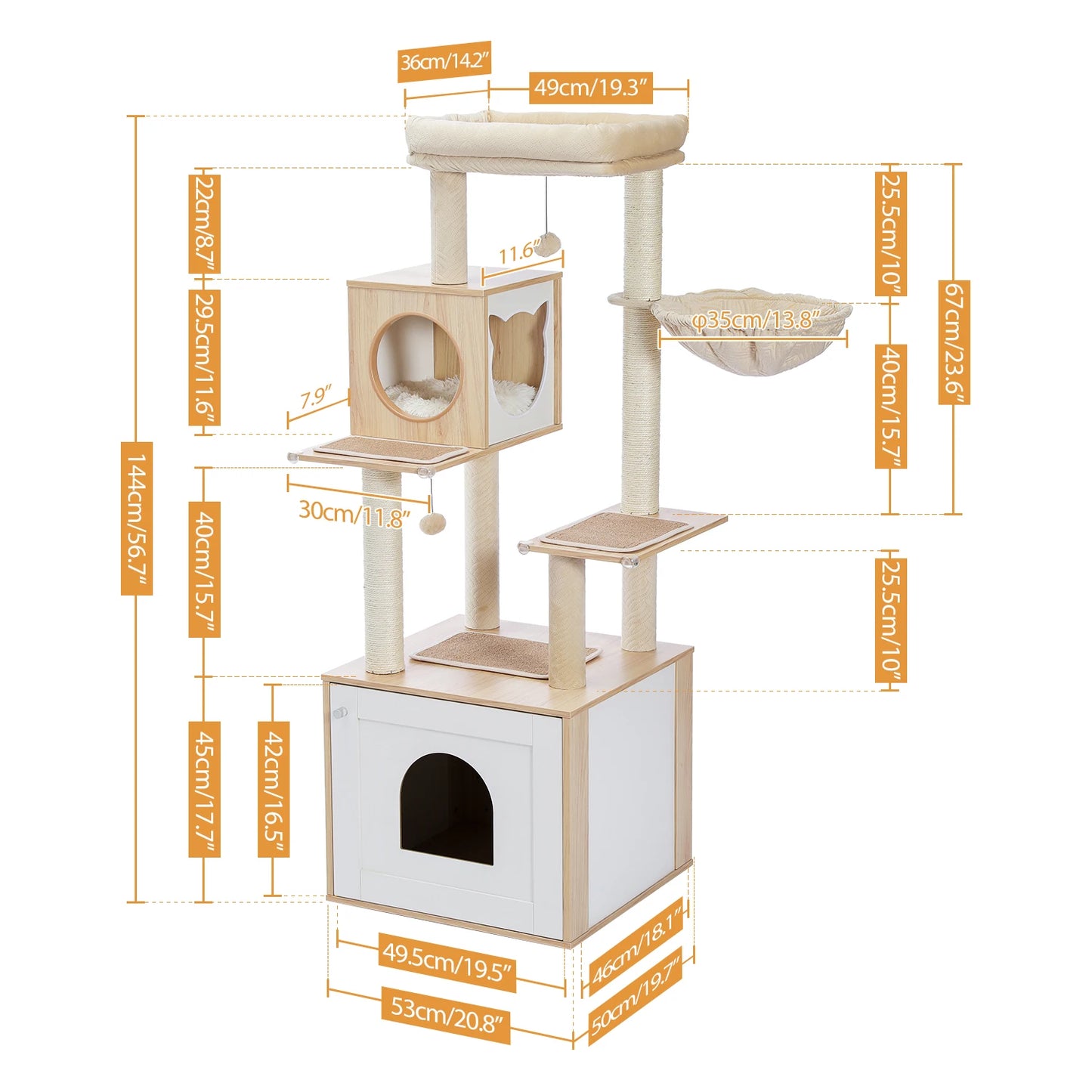 PAWZ Road Multi Level Cat Tree With Scratching Posts
