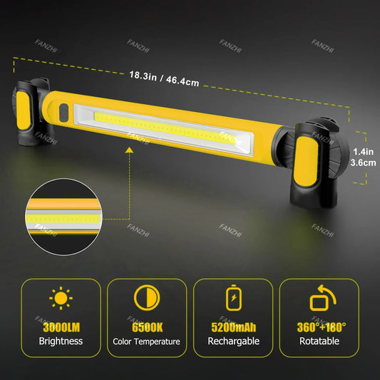 FANZHI Super Bright Magnetic Underhood Work Light With 5200mAh Battery