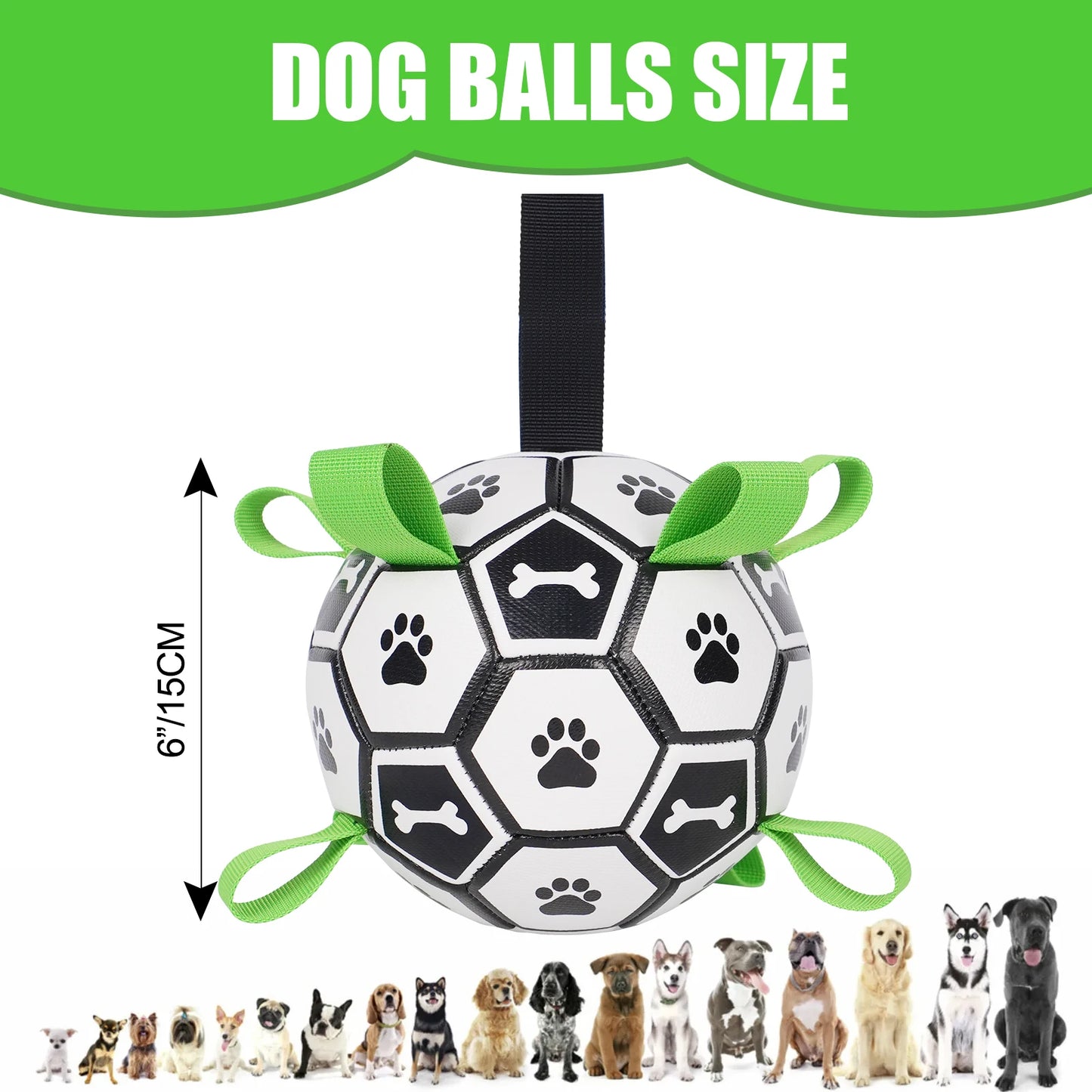 Dog Soccer Ball Tug Toy For Interactive Play And Water