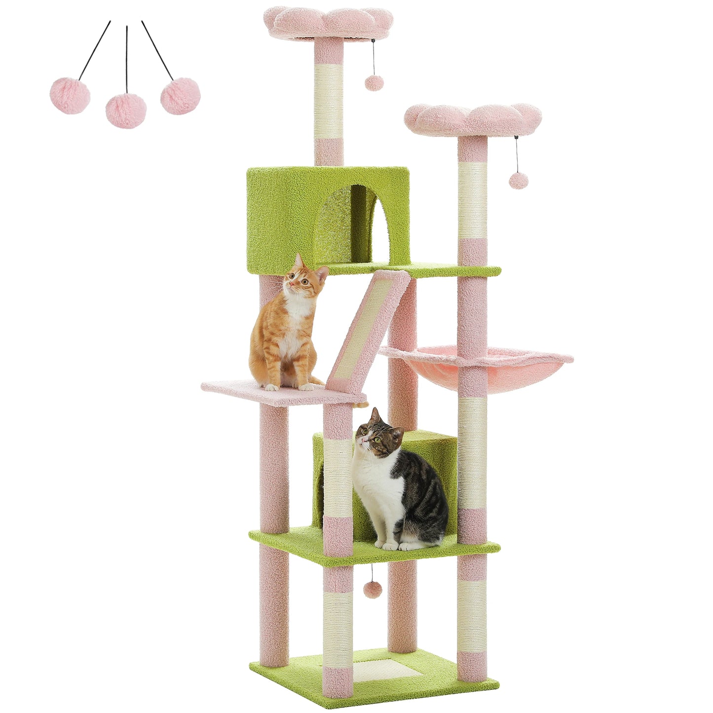 PAWZ Road Tall Cat Tree Multi-Level Condo With Scratching Posts