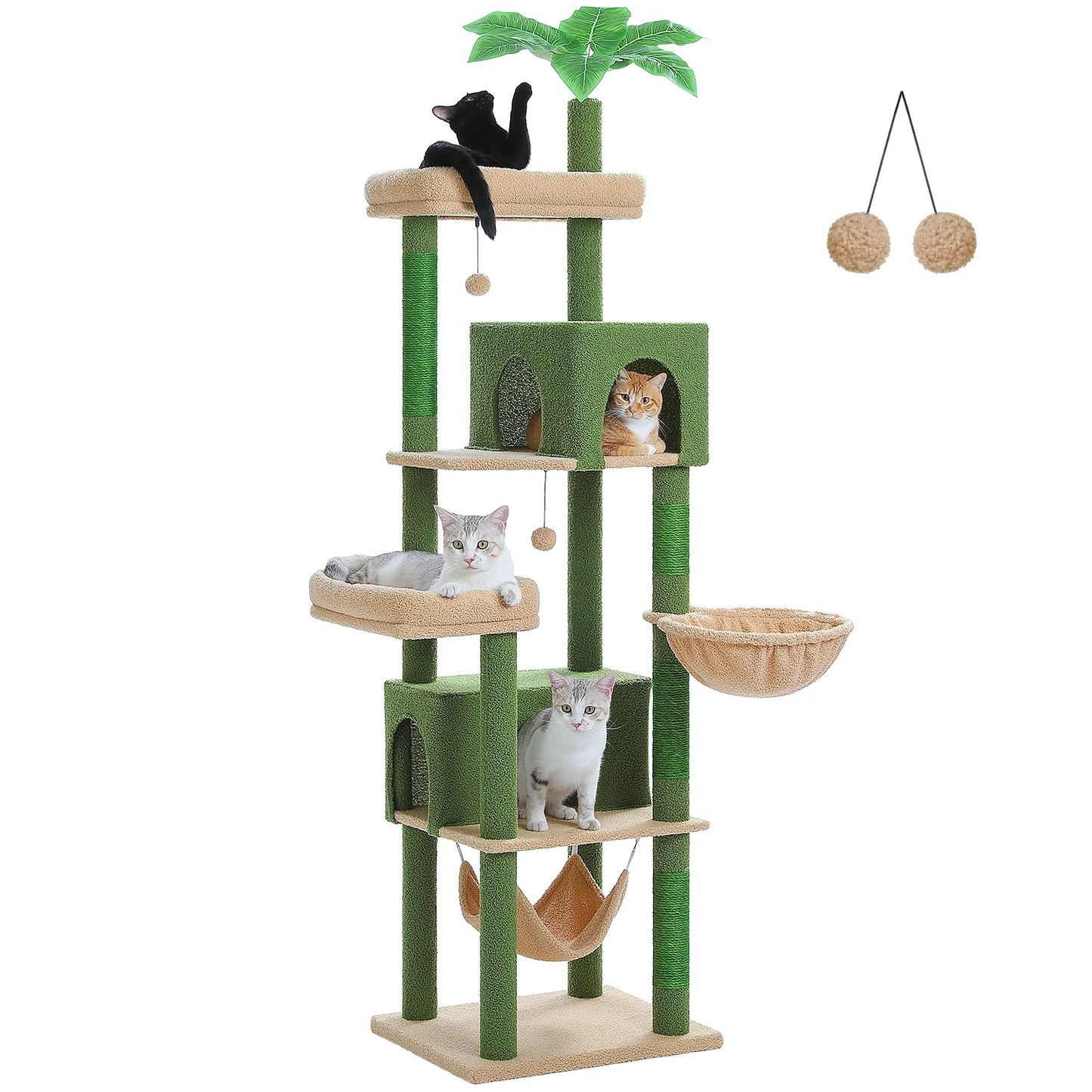 PEQULTICN Large Cat Tree Multi Level Tower With Hammocks