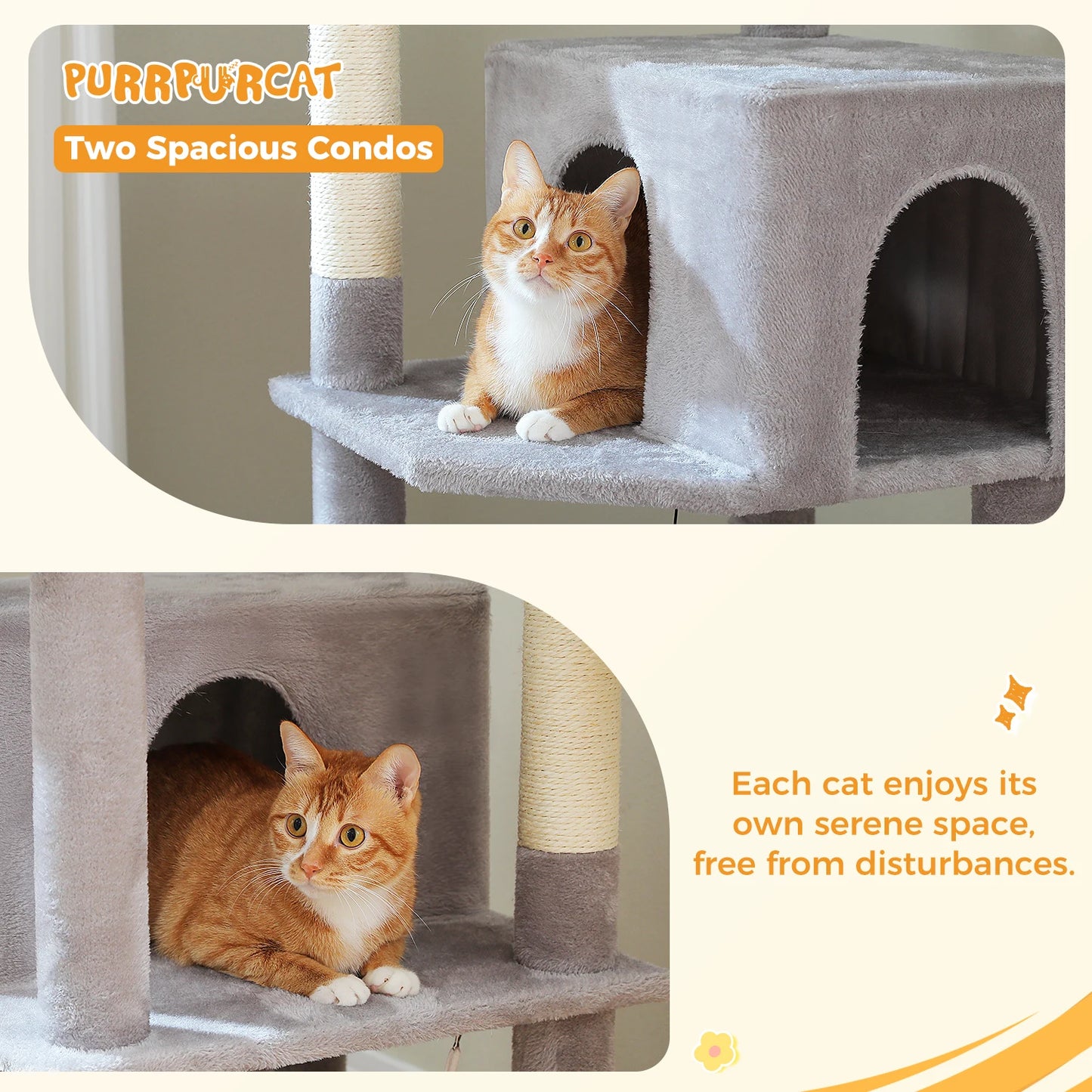 PEQULTICN Large Cat Tree Multi Level Tower With Hammocks