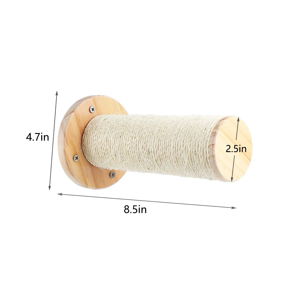 PETRAVELCN Cat Wall Mounted Four Step Stairway With Sisal Scratching Post