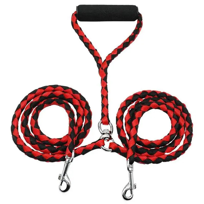 NONECN Elastic Double Dog Leash With Two-Way Couplers