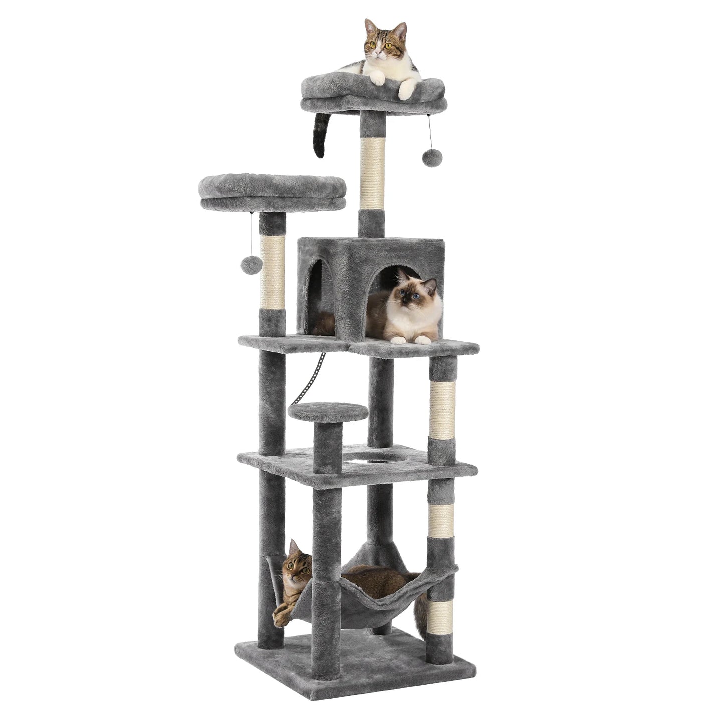 PAWZ Road Tall Cat Tree Multi-Level Condo With Scratching Posts