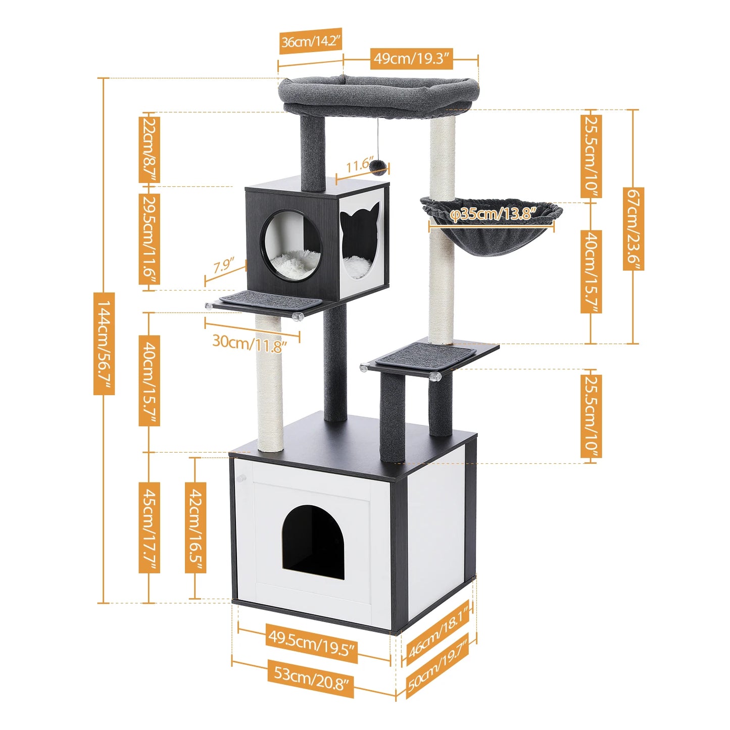 PAWZ Road Multi Level Cat Tree With Scratching Posts