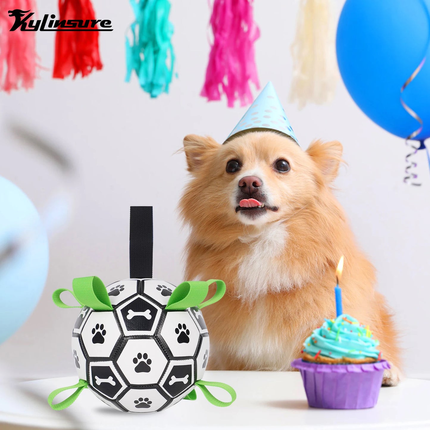 Dog Soccer Ball Tug Toy For Interactive Play And Water