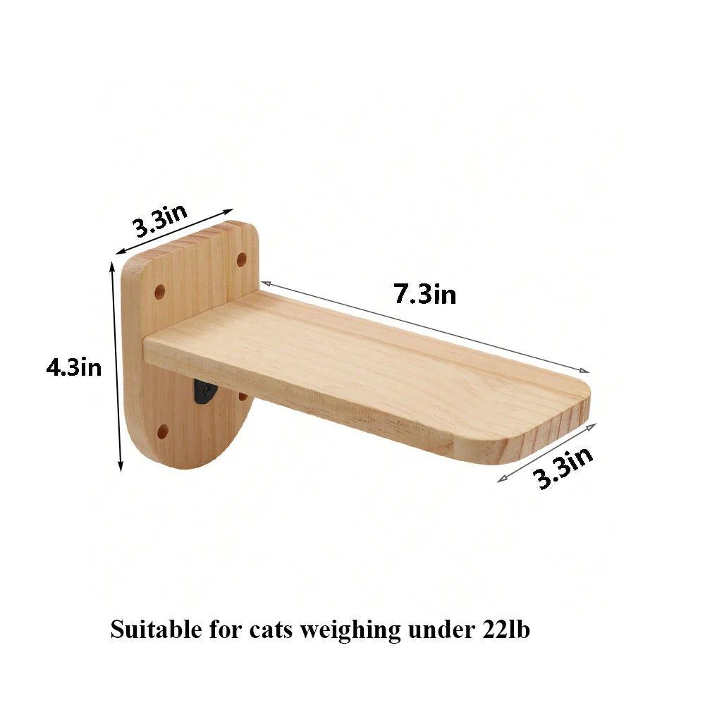PETRAVELCN Cat Wall Mounted Four Step Stairway With Sisal Scratching Post
