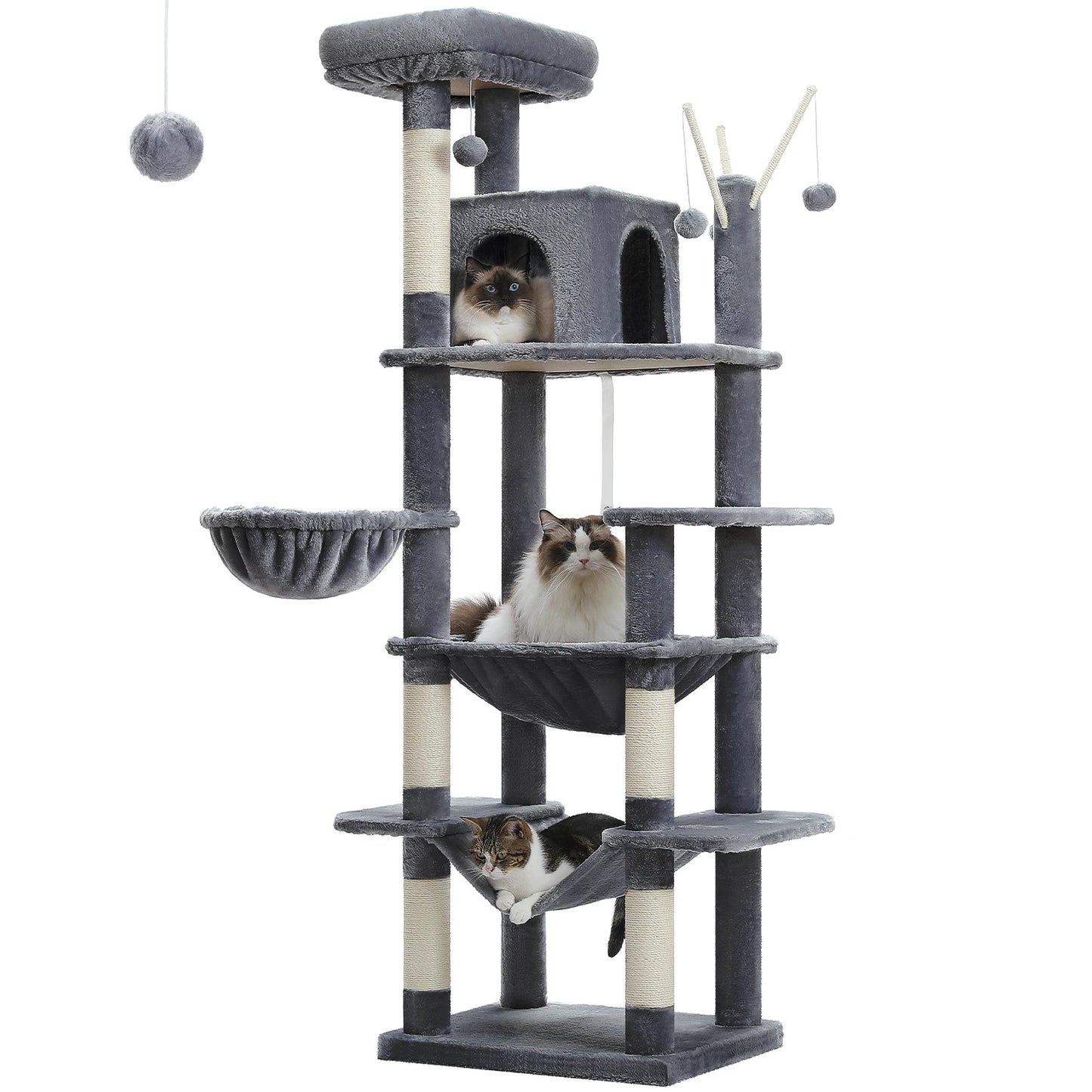 PAWZ Road Tall Cat Tree Multi-Level Condo With Scratching Posts