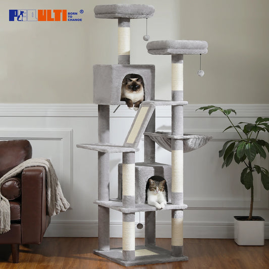PAWZ Road Tall Cat Tree Multi-Level Condo With Scratching Posts