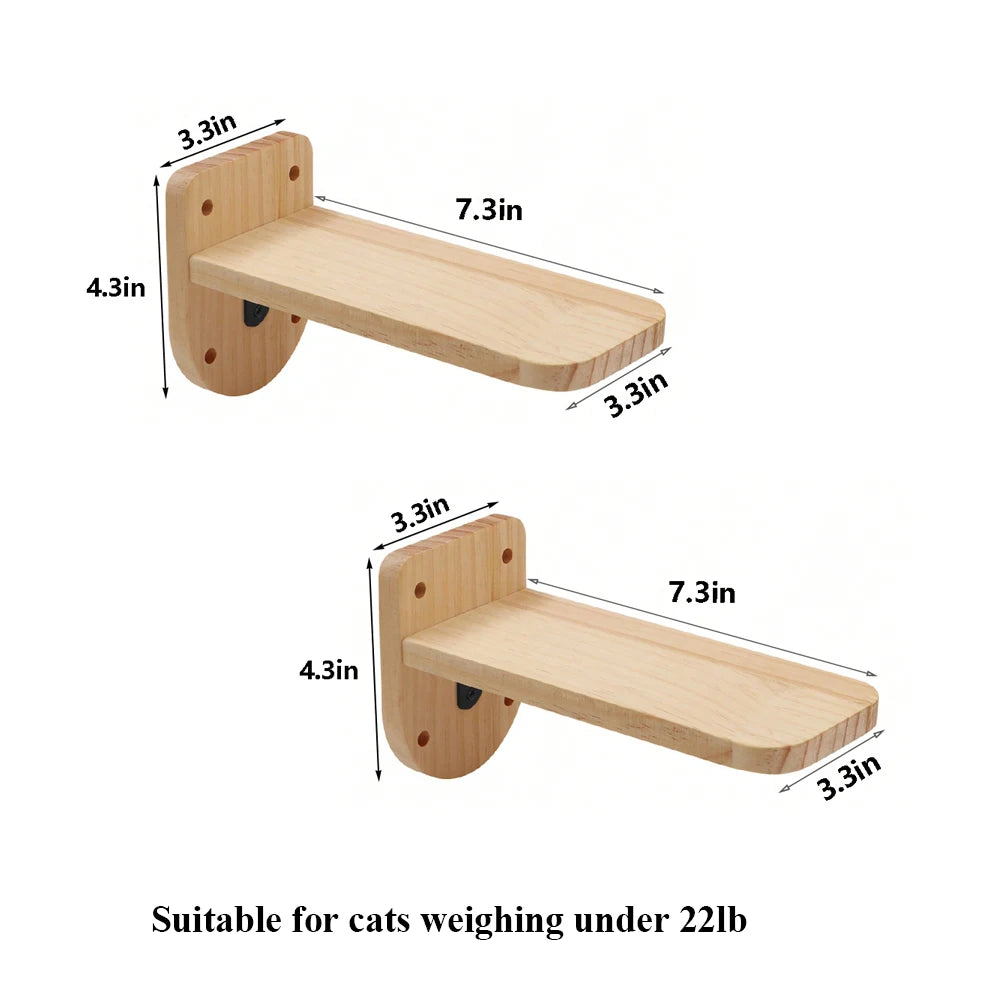 PETRAVELCN Cat Wall Mounted Four Step Stairway With Sisal Scratching Post