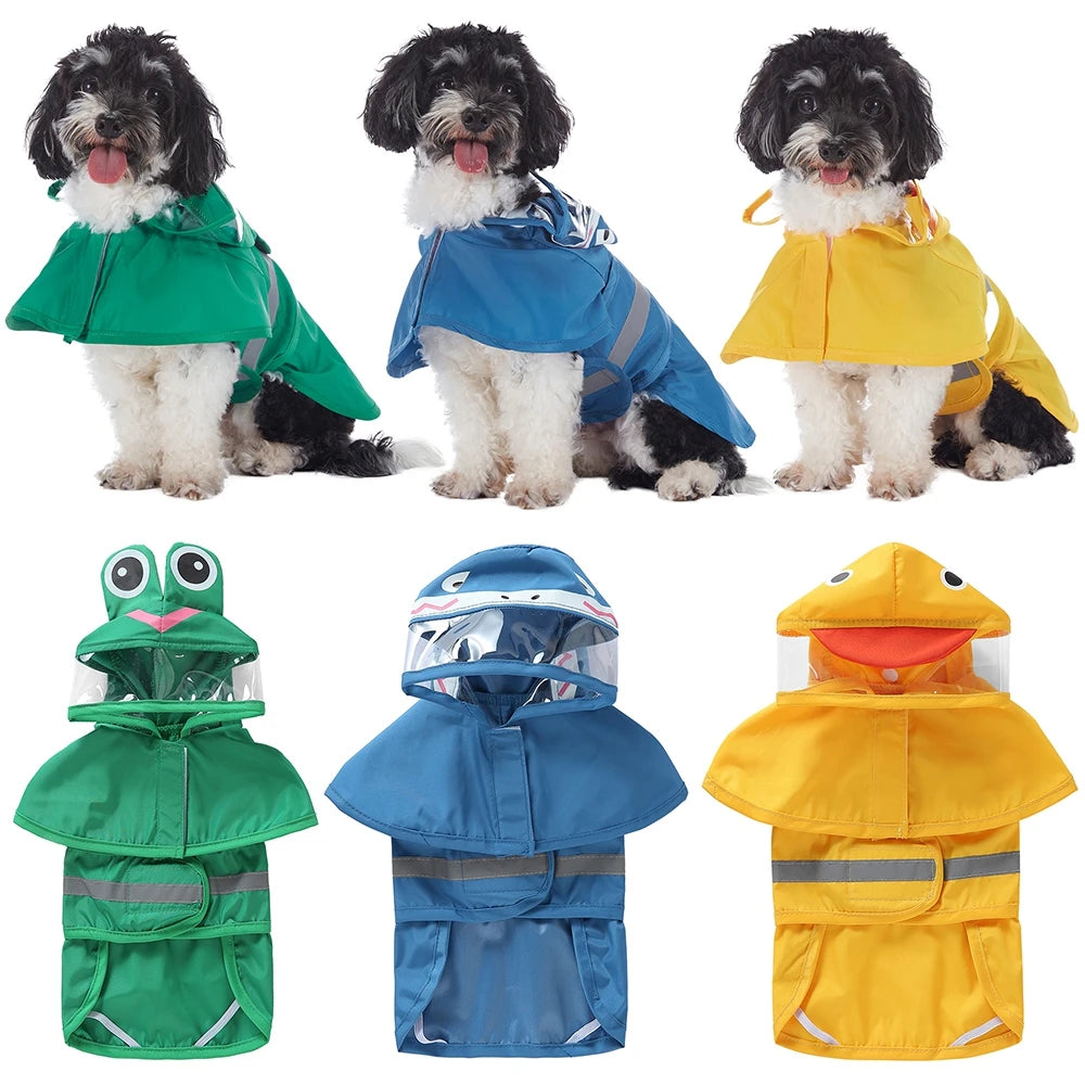 Reflective Waterproof Dog Raincoat With Hooded Style For Pets