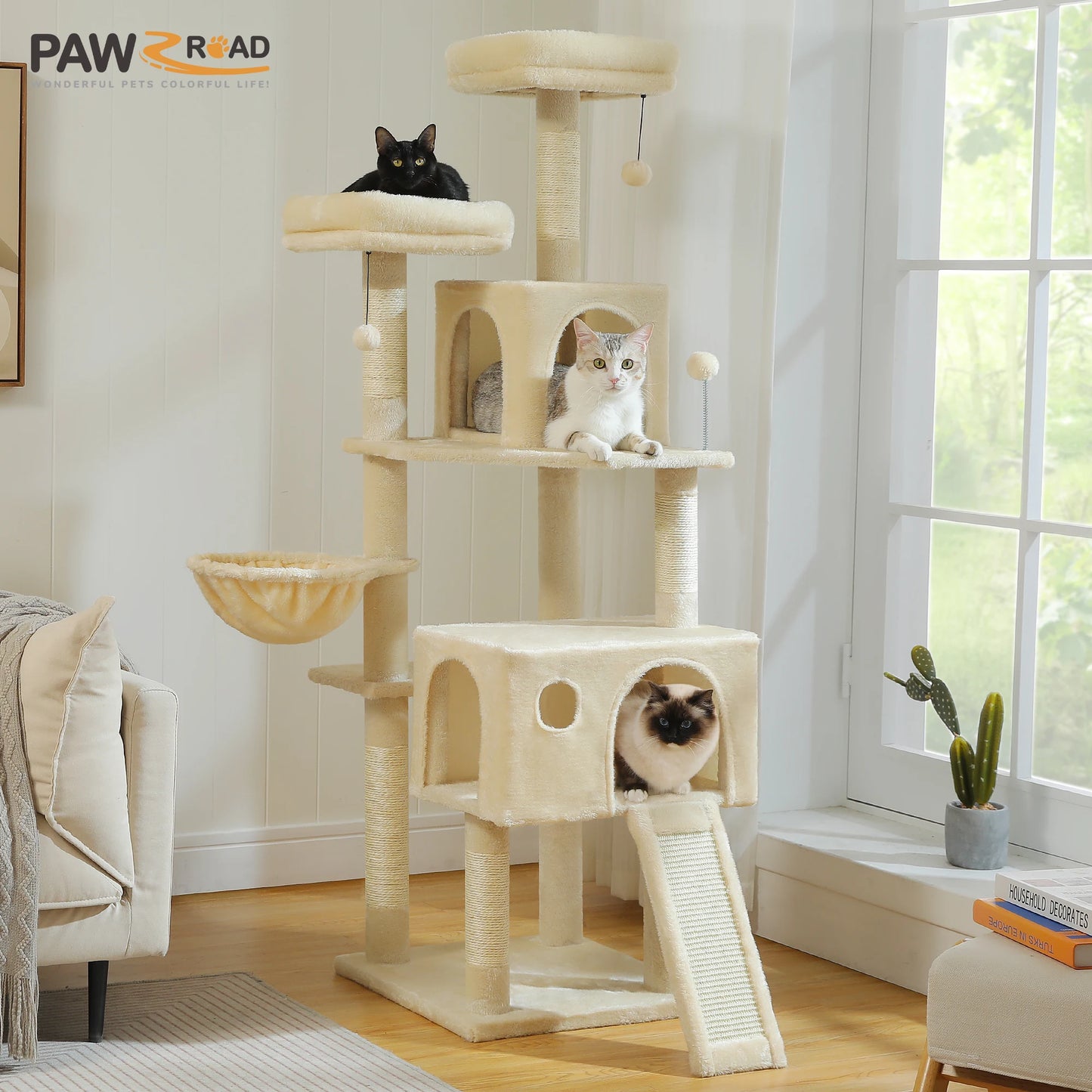 PAWZ Road Multi-Level Cat Tree Tower With Scratching Post