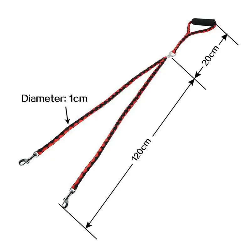 NONECN Elastic Double Dog Leash With Two-Way Couplers