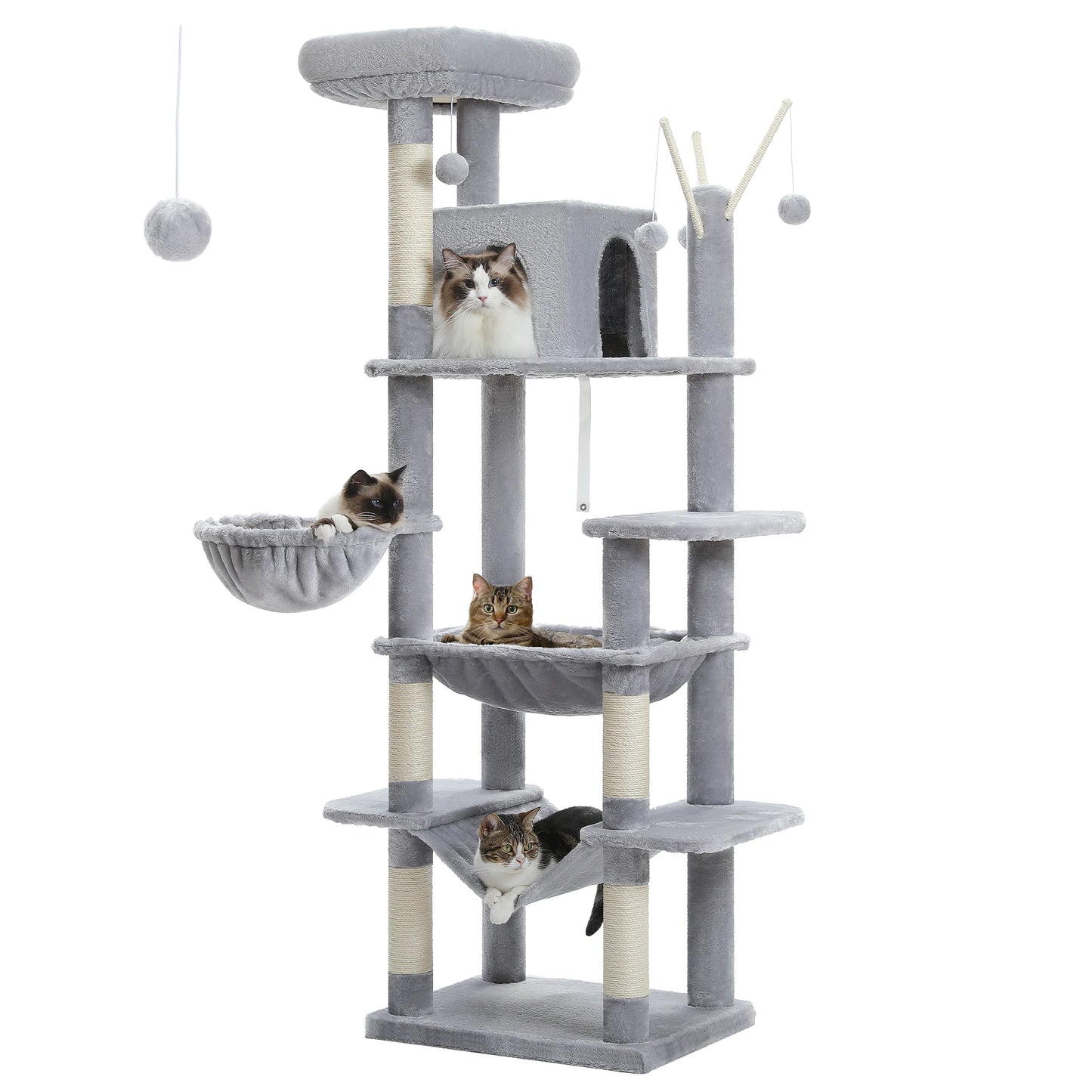 PAWZ Road Tall Cat Tree Multi-Level Condo With Scratching Posts