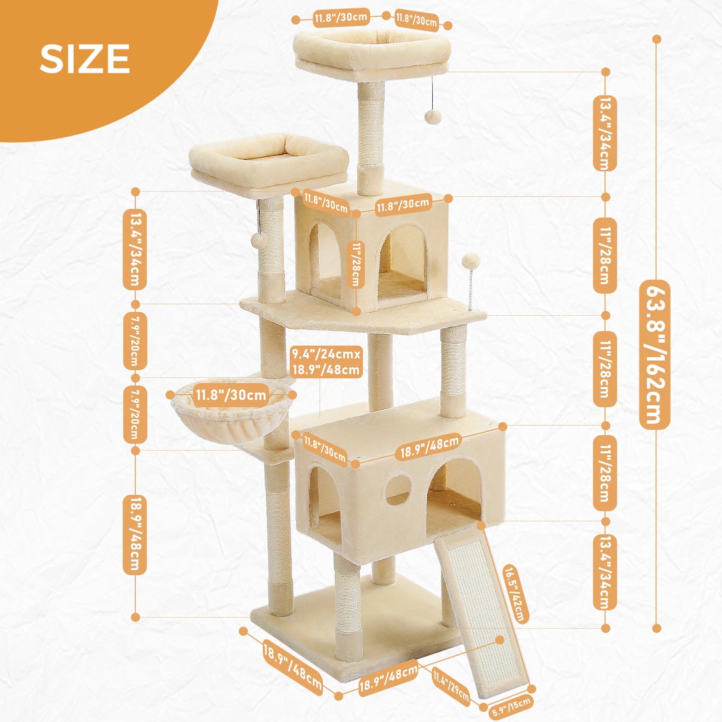 PAWZ Road Multi-Level Cat Tree Tower With Scratching Post