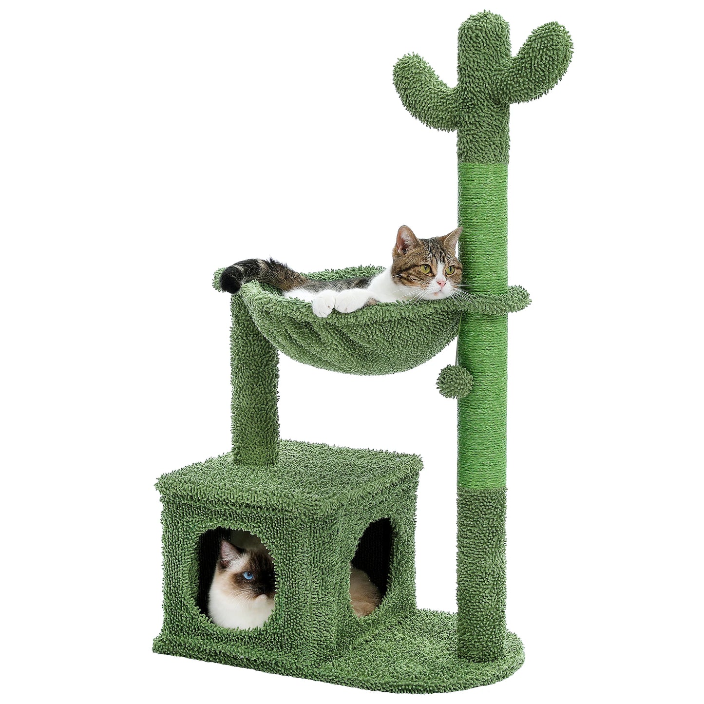 PEQULTICN Cat Tree With Condo Hammock Ball Toy For Indoor