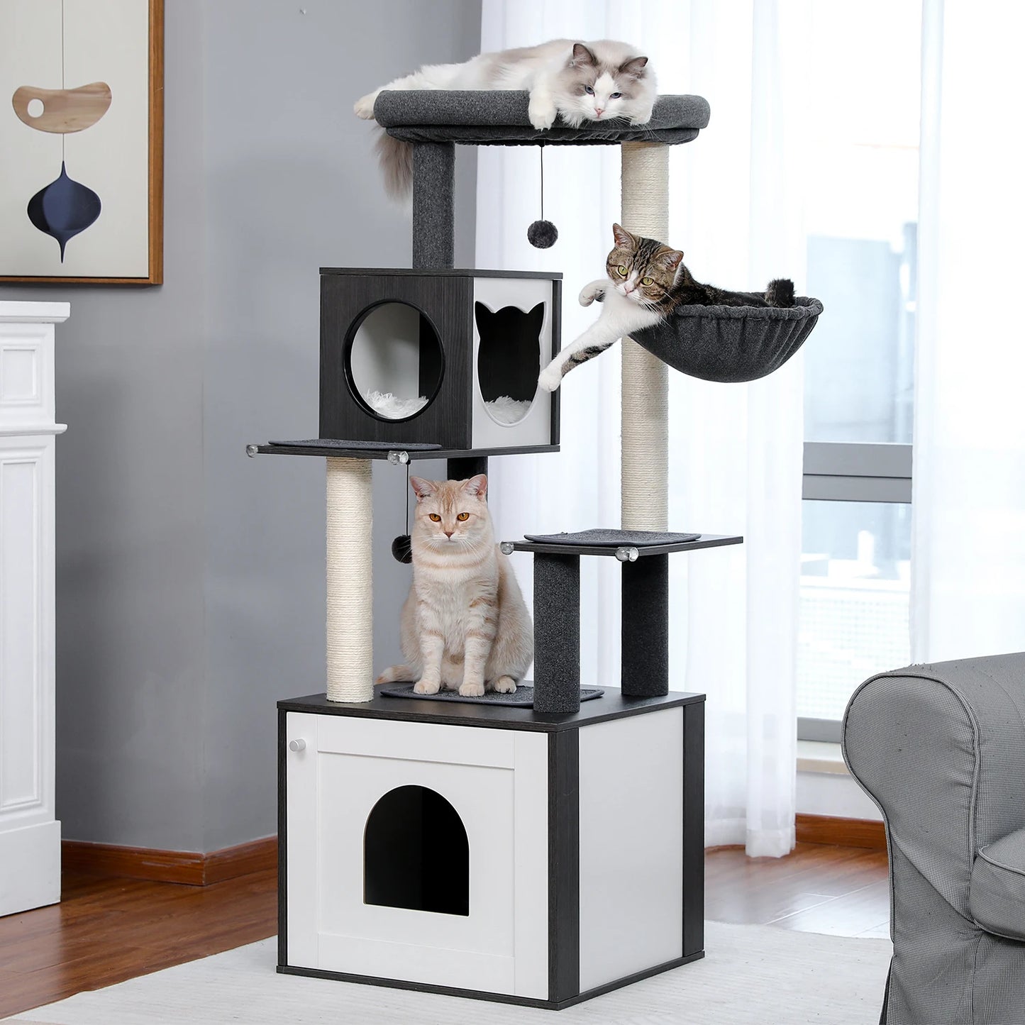 PAWZ Road Multi Level Cat Tree With Scratching Posts