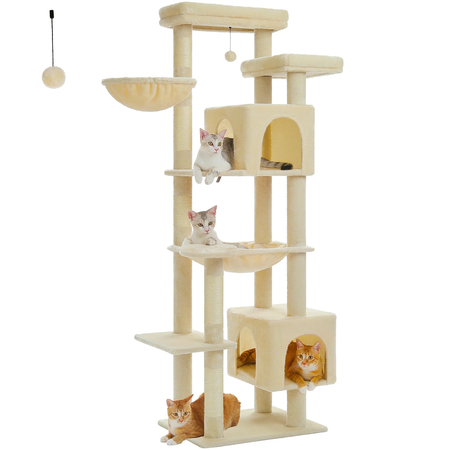 PAWZ Road Tall Cat Tree Multi-Level Condo With Scratching Posts