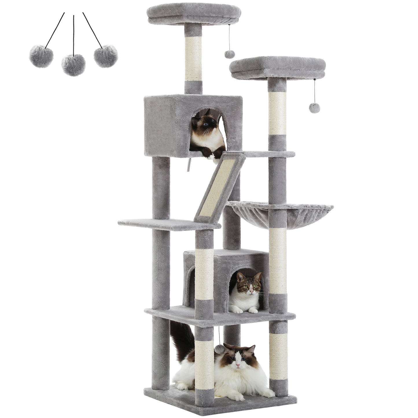 PAWZ Road Tall Cat Tree Multi-Level Condo With Scratching Posts