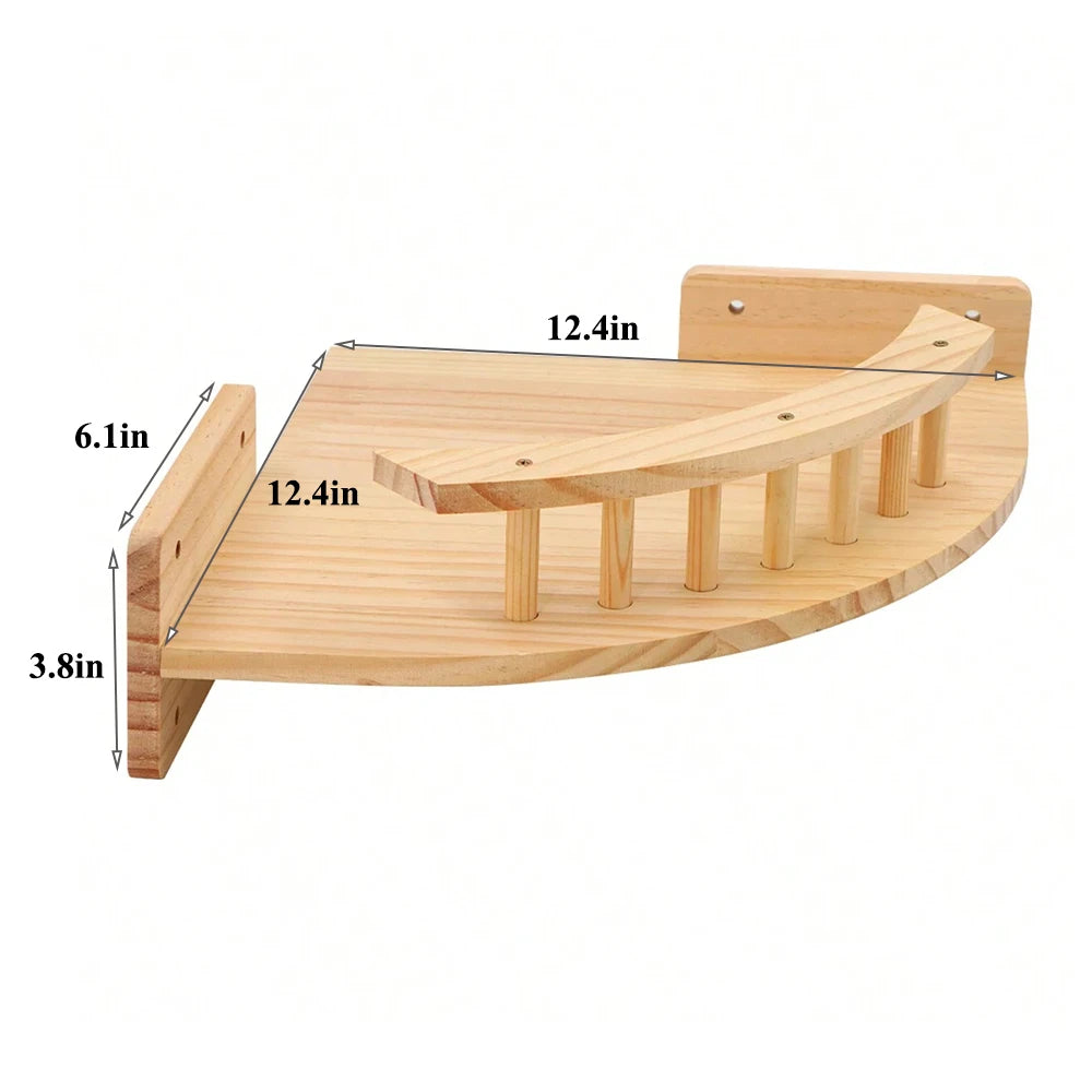 PETRAVELCN Cat Wall Mounted Four Step Stairway With Sisal Scratching Post