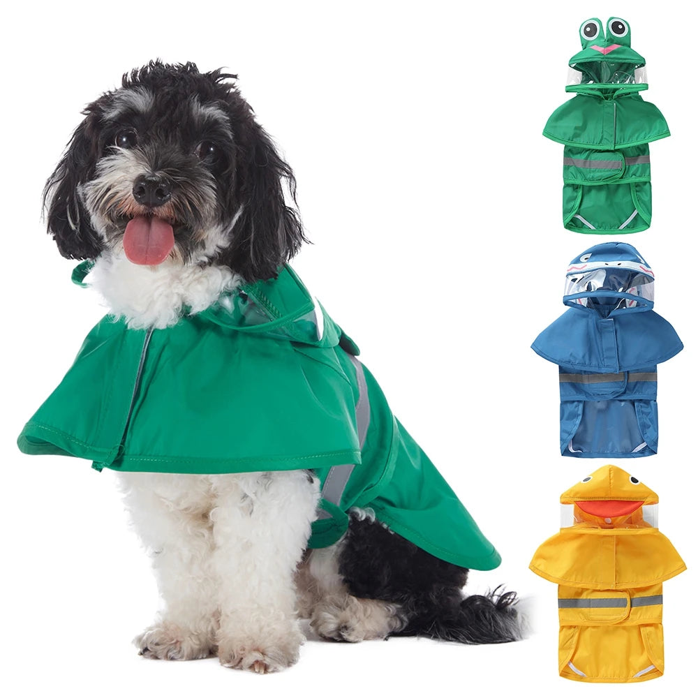 Reflective Waterproof Dog Raincoat With Hooded Style For Pets