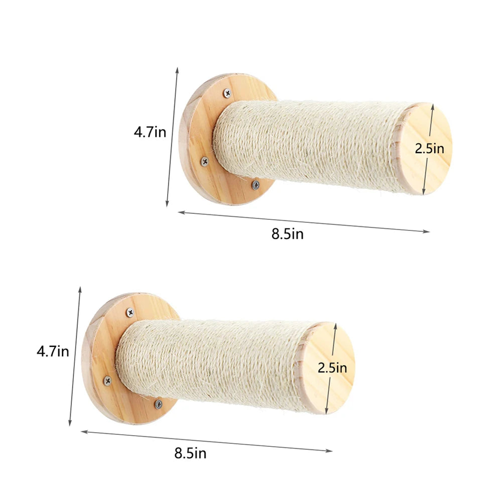PETRAVELCN Cat Wall Mounted Four Step Stairway With Sisal Scratching Post